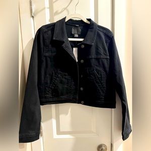 NWT American Eagles Black Cropped Denim Jacket